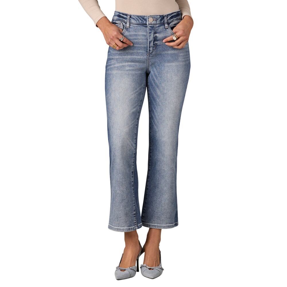 Wit & Wisdom Bennett High Rise Barely Boot Jeans Cropped Hem Blue Size 8 NWOT